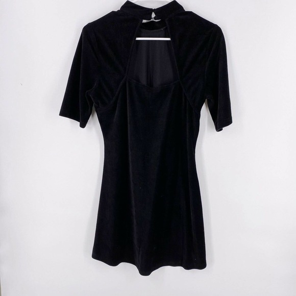 Cotton Candy LA Open Back A-Line Women's Velour Ribbed Mini Dress Large - Picture 2 of 4